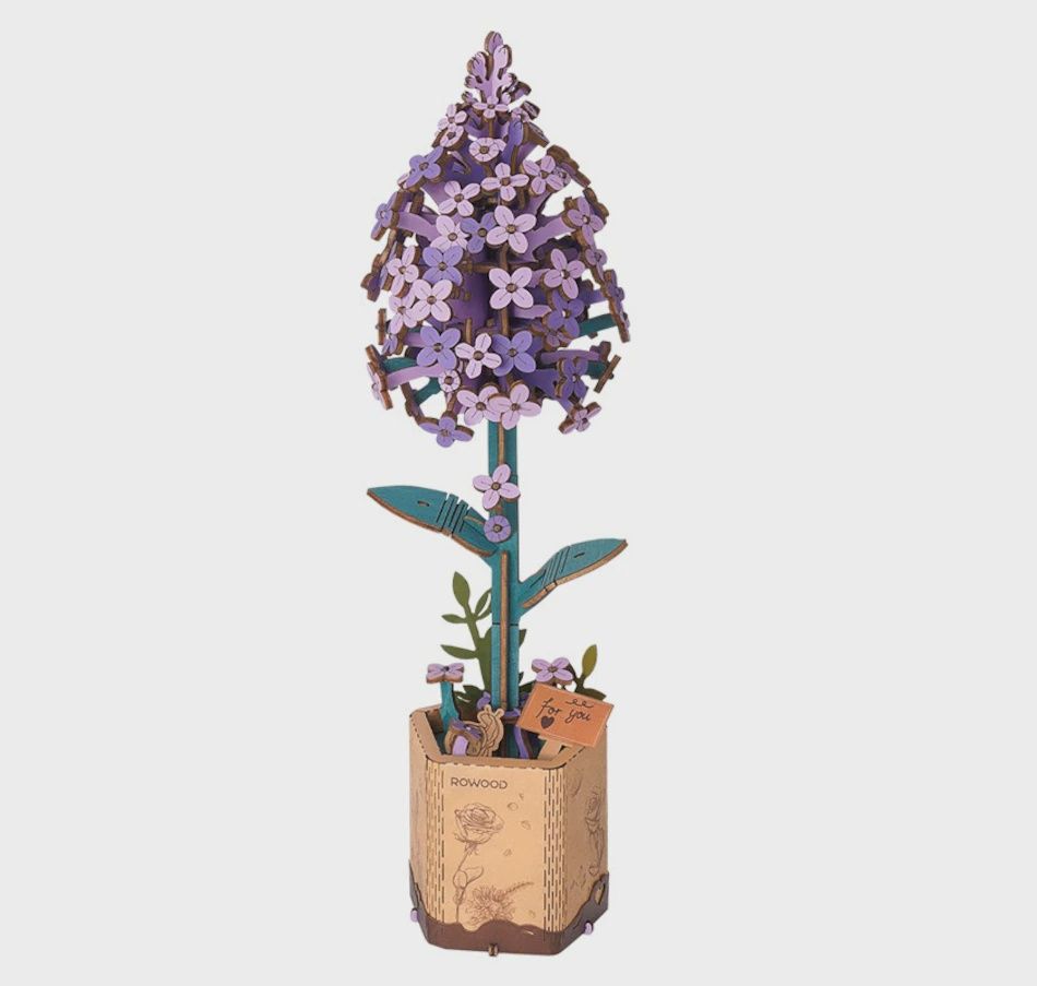Fleur Lilas en bois