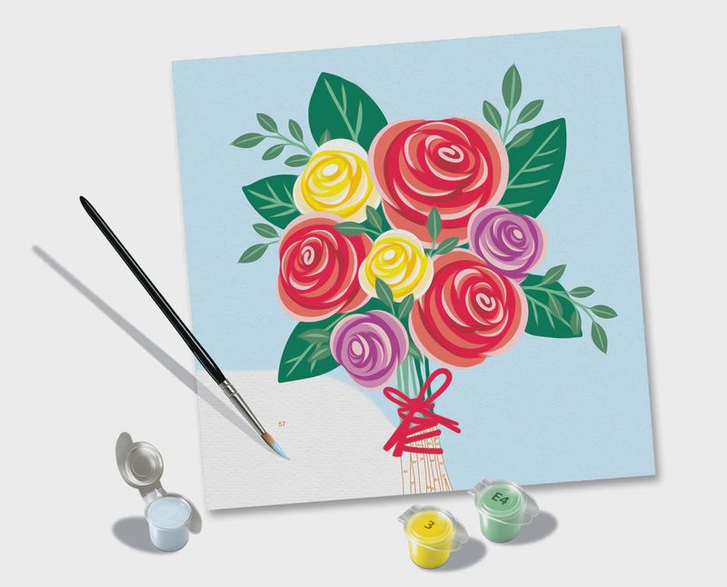 CREART -  Peinture a numéros / Bouquet de roses
