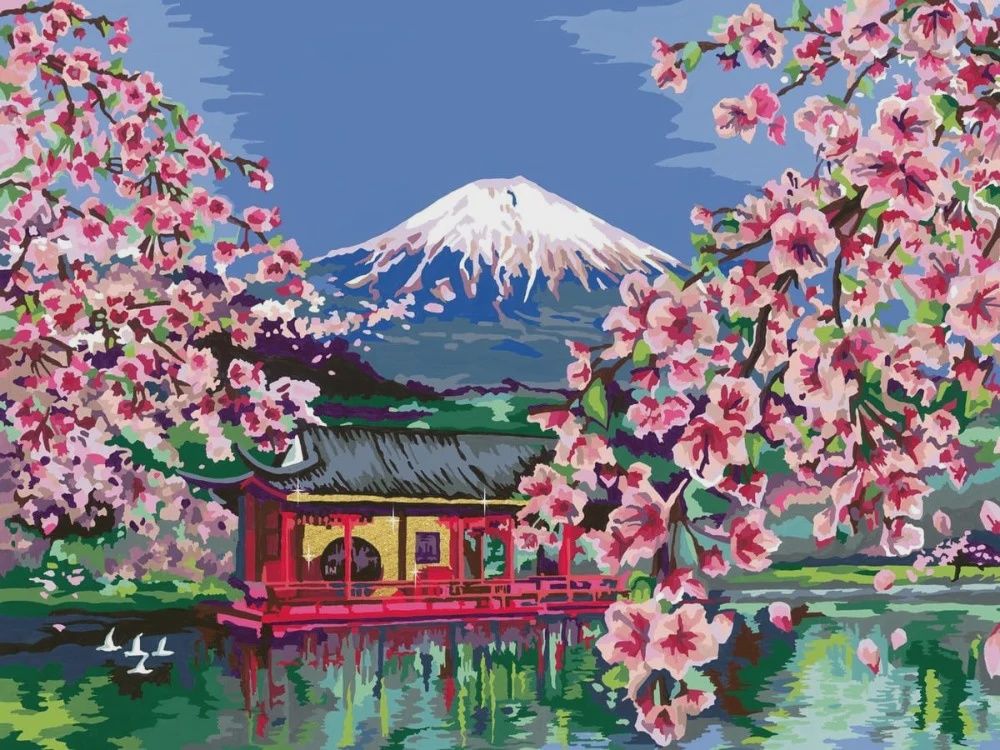 CREART - Peinture à numéros / Fleur de cerisier japonais