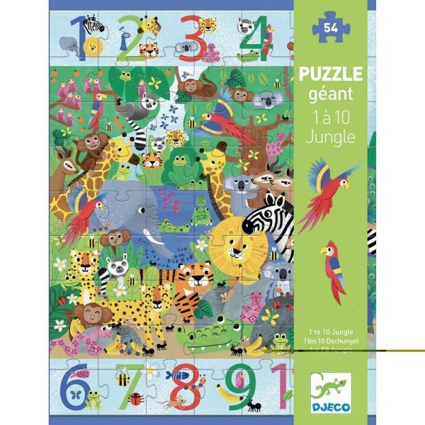 Puzzle Géant / 1 À 10 Jungle / 54 mcx