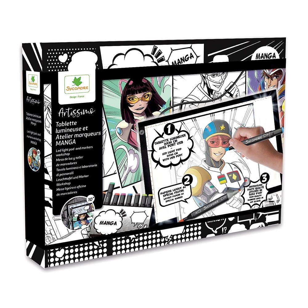 Artissimo / XXL Tablette Lumineuse et Marqueurs Manga