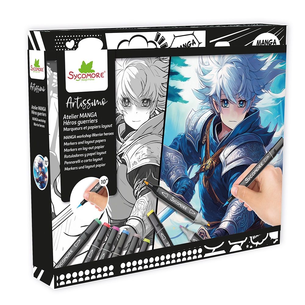 Artissimo - 10 tableaux Atelier Manga et marqueurs / Héros guerriers
