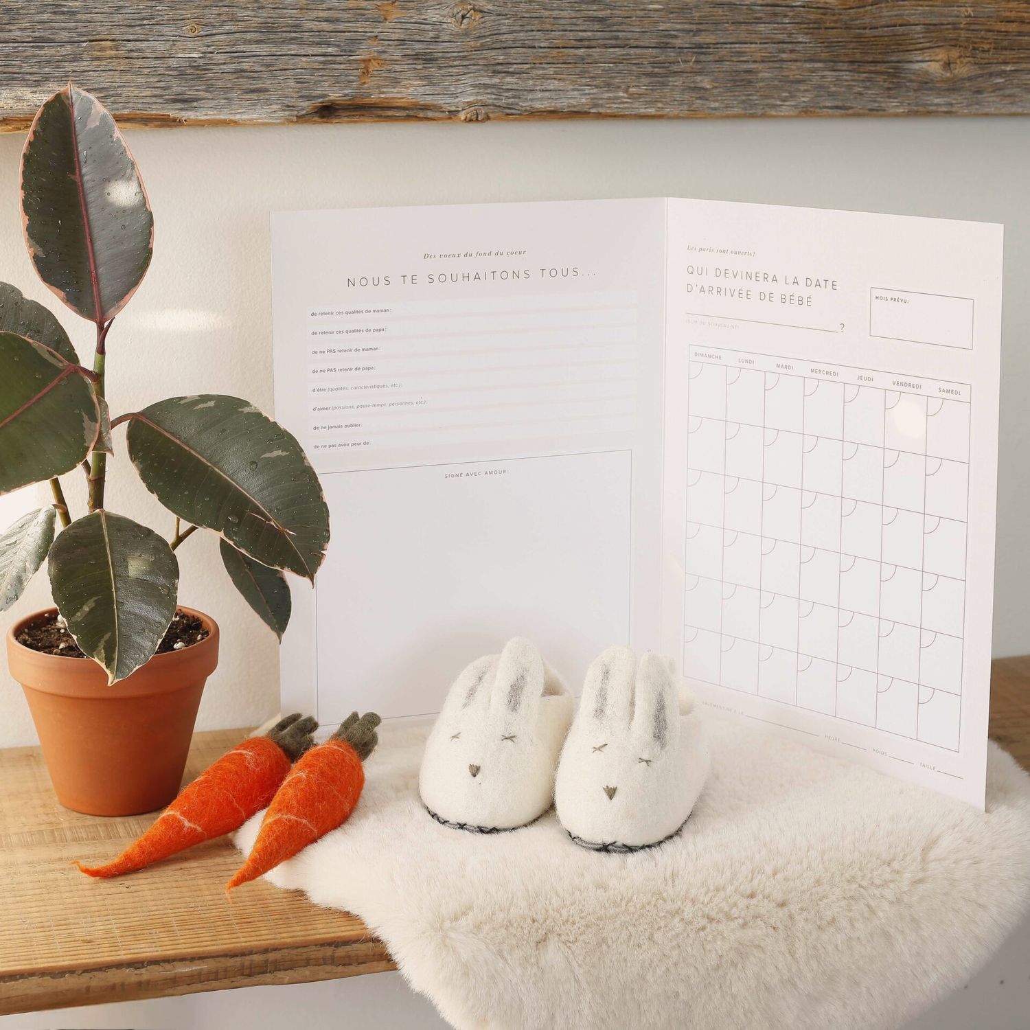 Carte géante 4-en-1 pour shower de bébé (Douce attente)