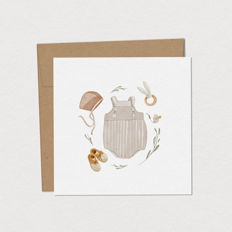 Carte de souhaits – Trousseau de naissance