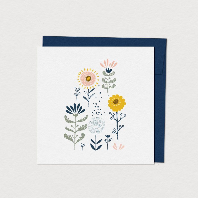 Carte de souhaits – Fleurs naïves