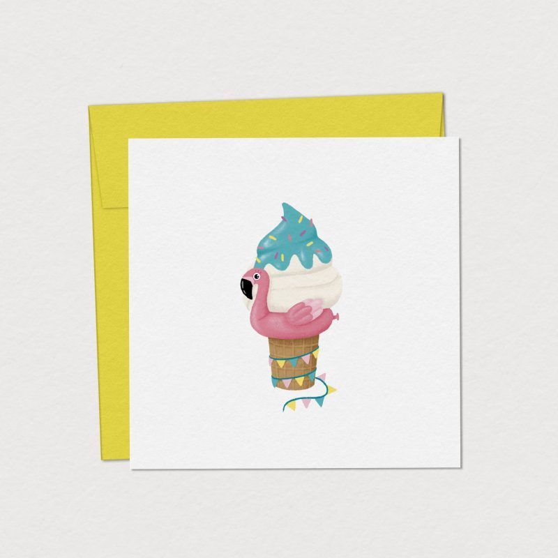 Carte de souhaits – Flamant glacé