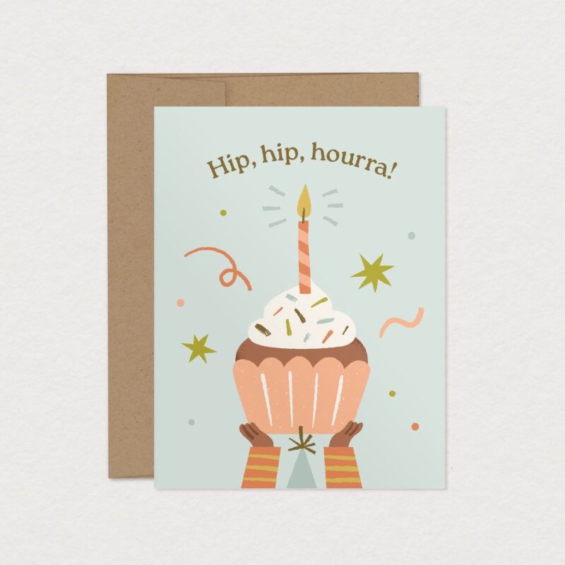 Carte de souhaits A2 – Hip Hip Hourra!