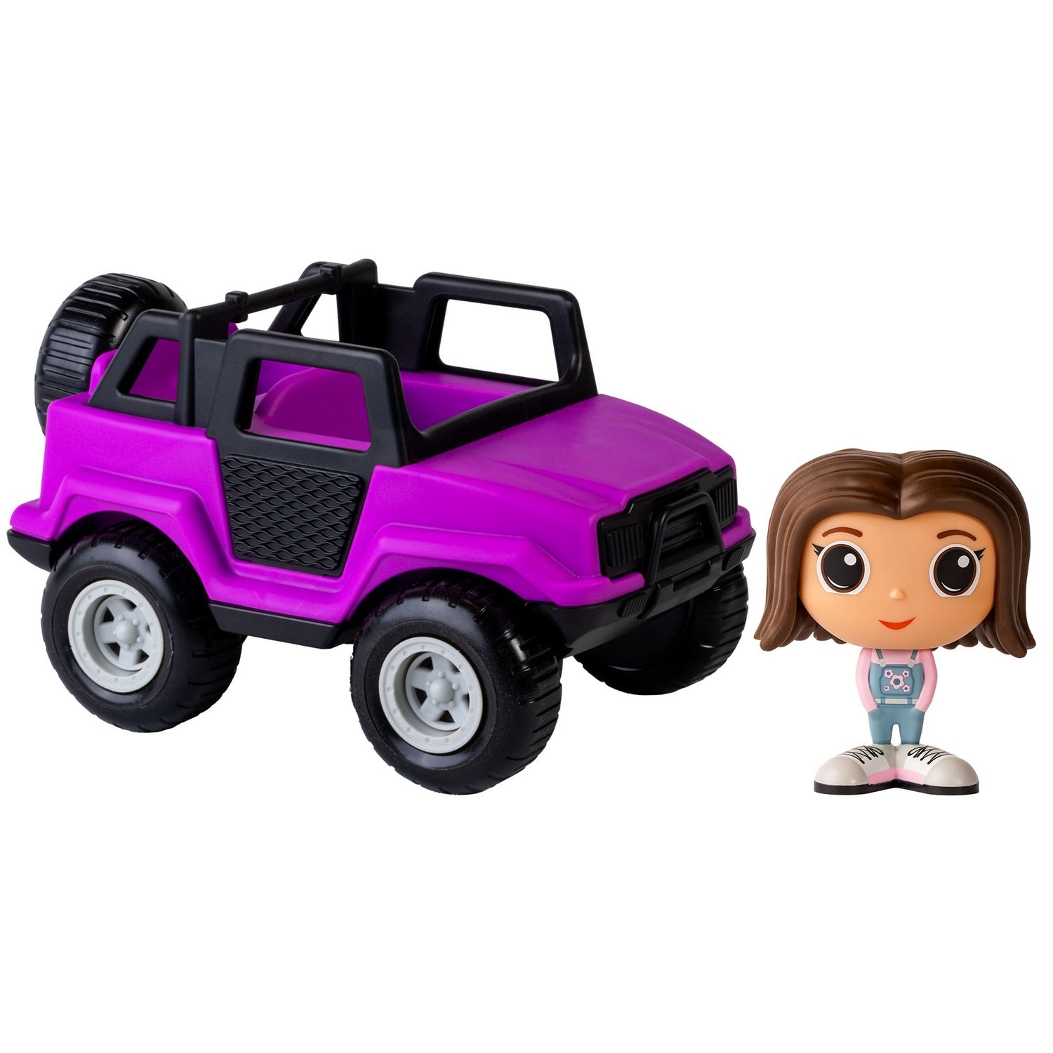 Véhicule tout-terrain mauve avec Kim