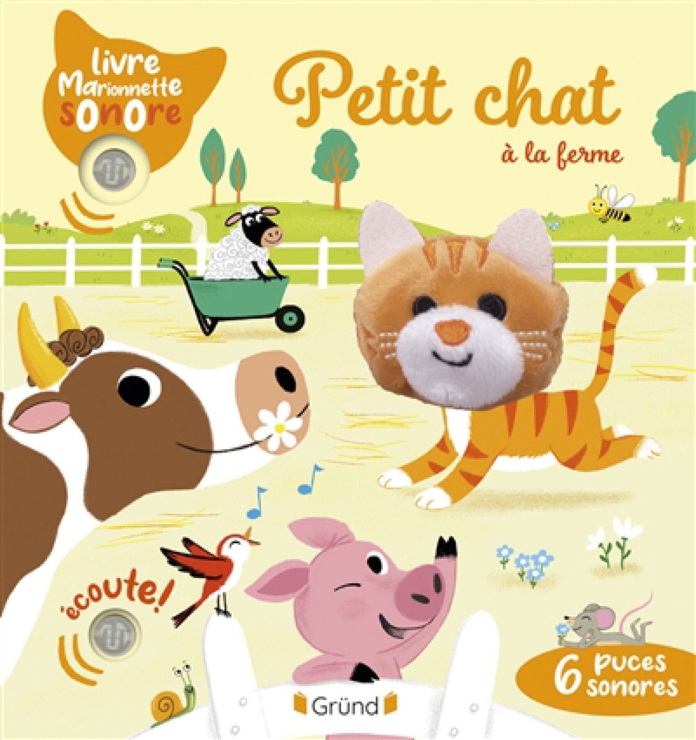 Livre sonore avec marionnette / Petit chat à la ferme