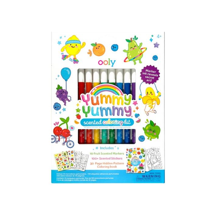 Kit de coloriage parfumé Yummy Yummy - Marqueurs, autocollants et livre de coloriage