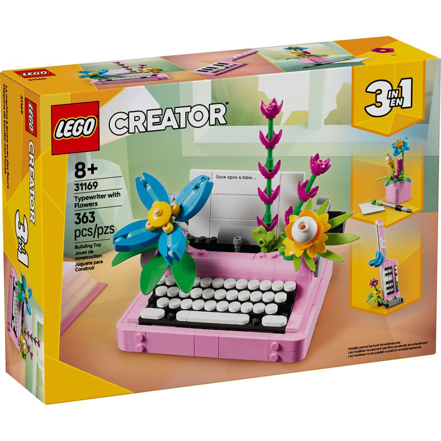 31169 / Machine à écrire avec des fleurs