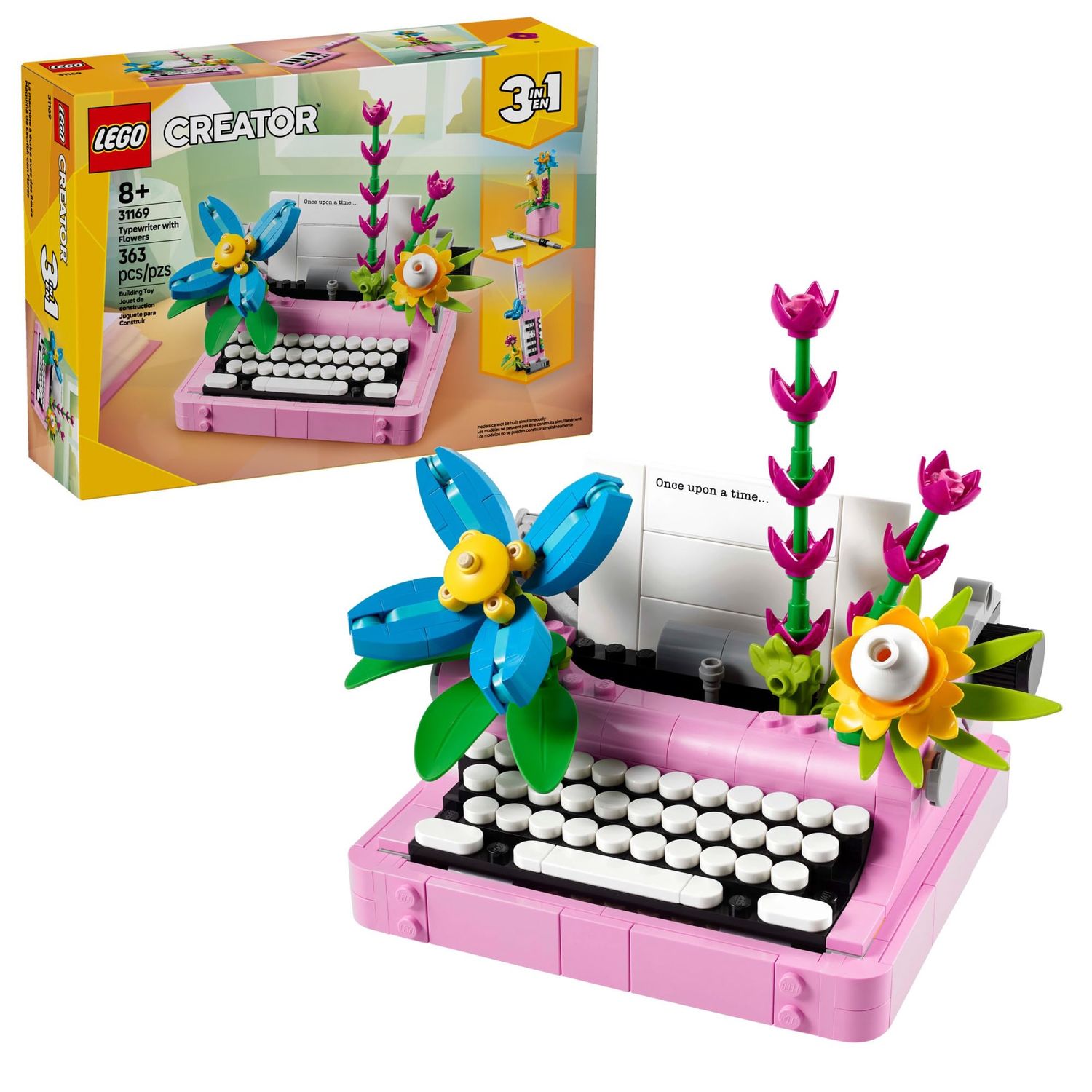 31169 / Machine à écrire avec des fleurs