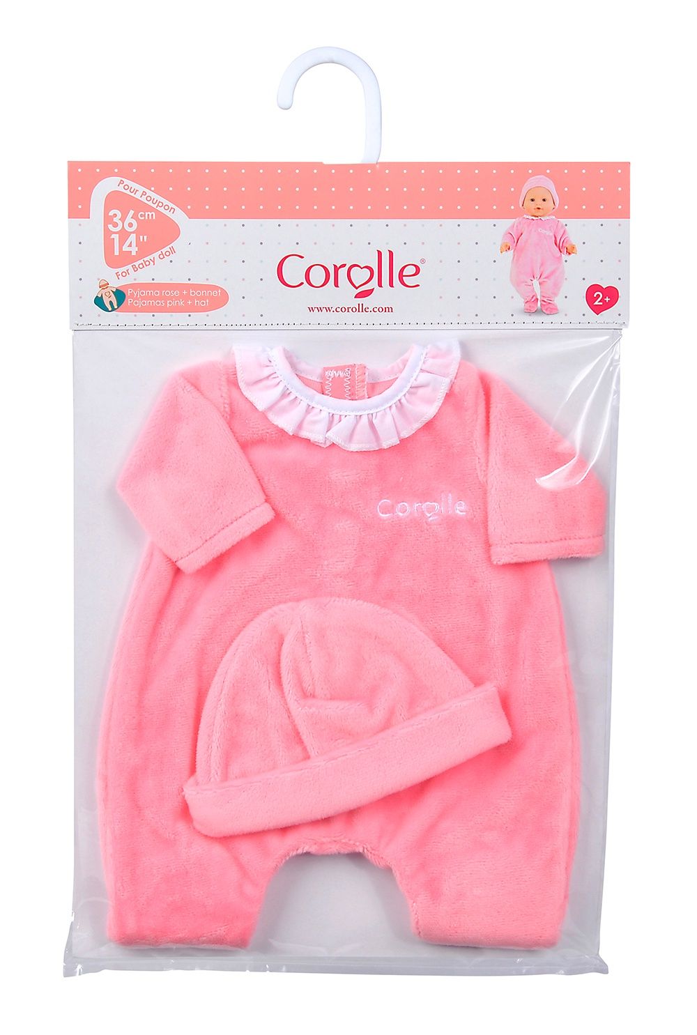 Vêtements 36 cm - Pyjama rose et bonnet