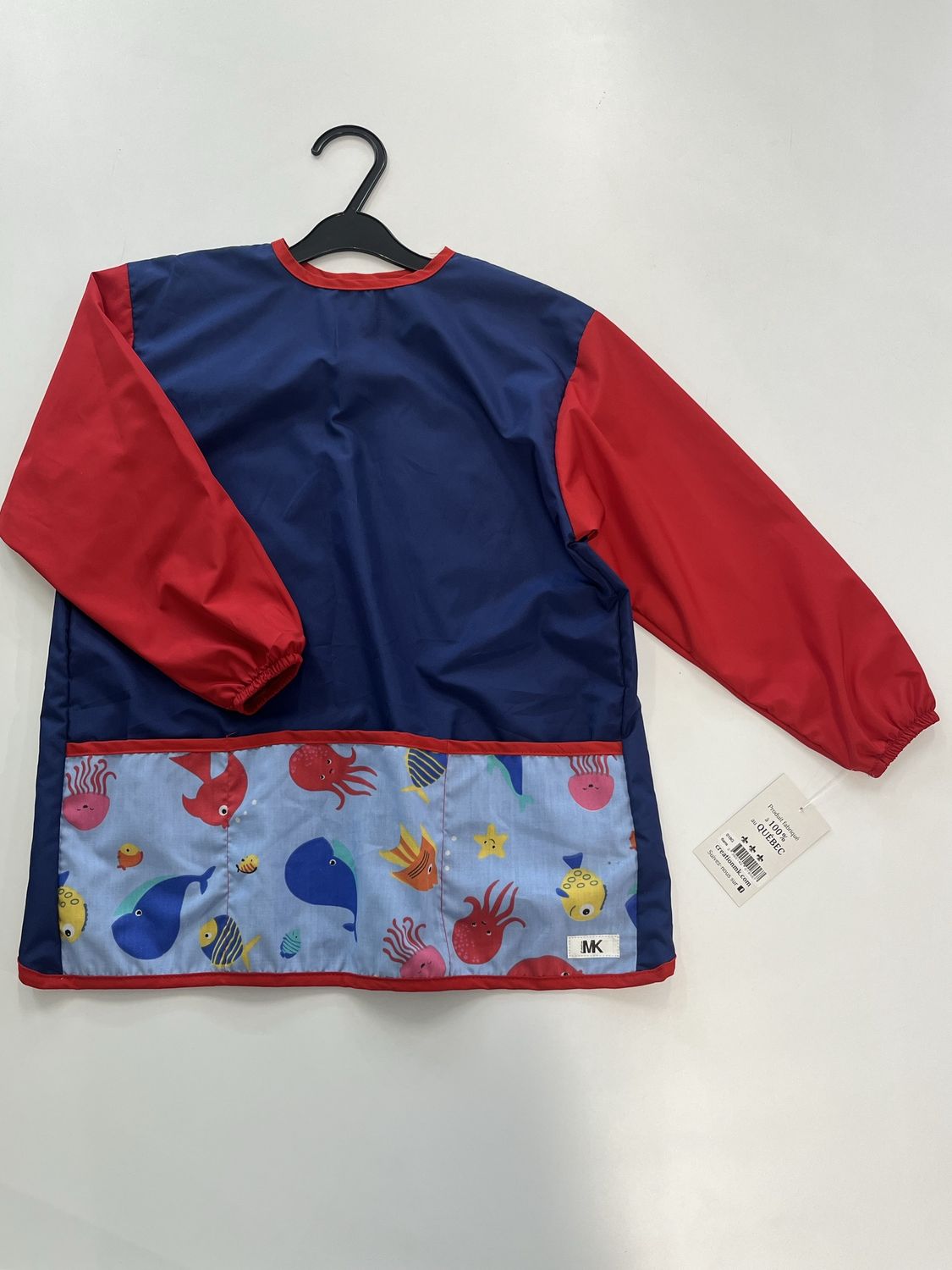 Tablier Bleu Rouge Attache Derrière 4 Ans