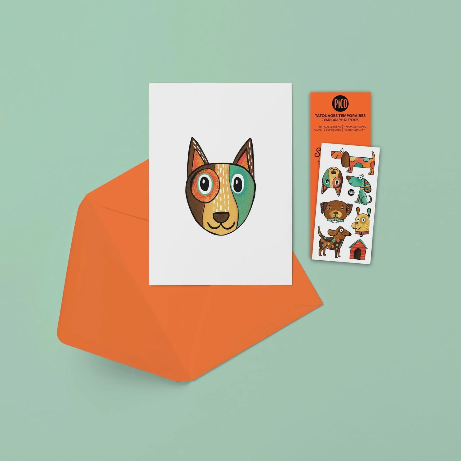 Carte de souhaits et tatouages / Les chiens coquins