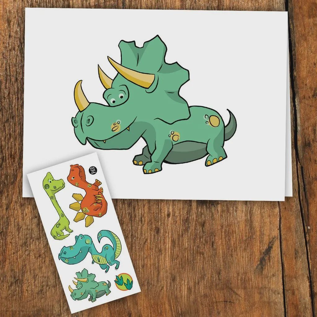 Carte de souhaits et tatouages / Dinosaure