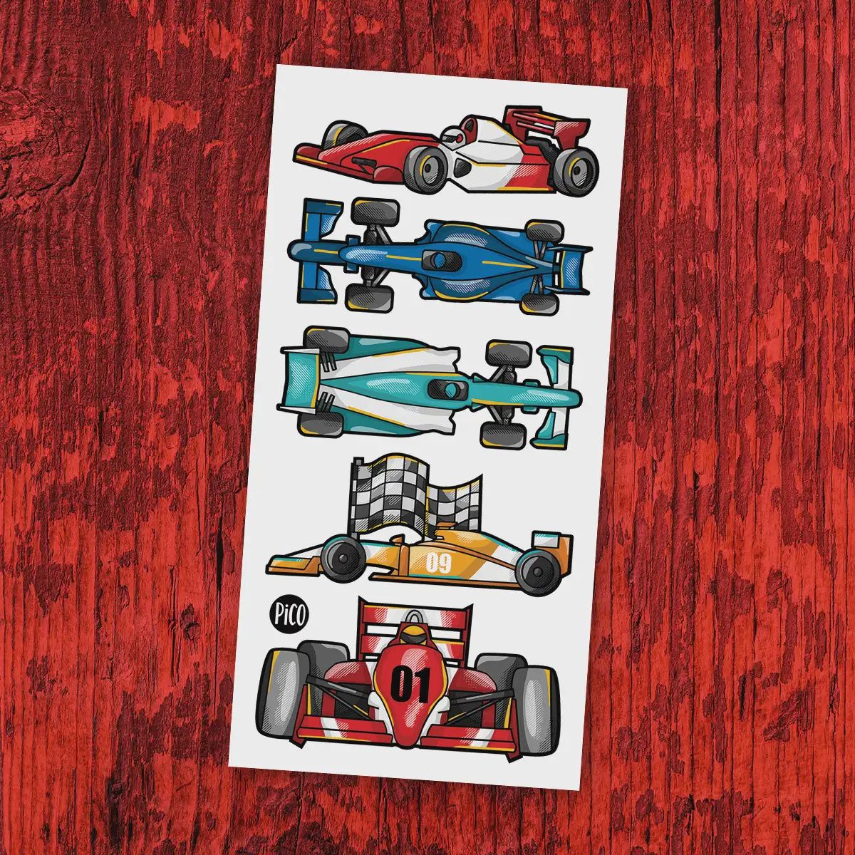 Tatouage Temporaire - La course automobile