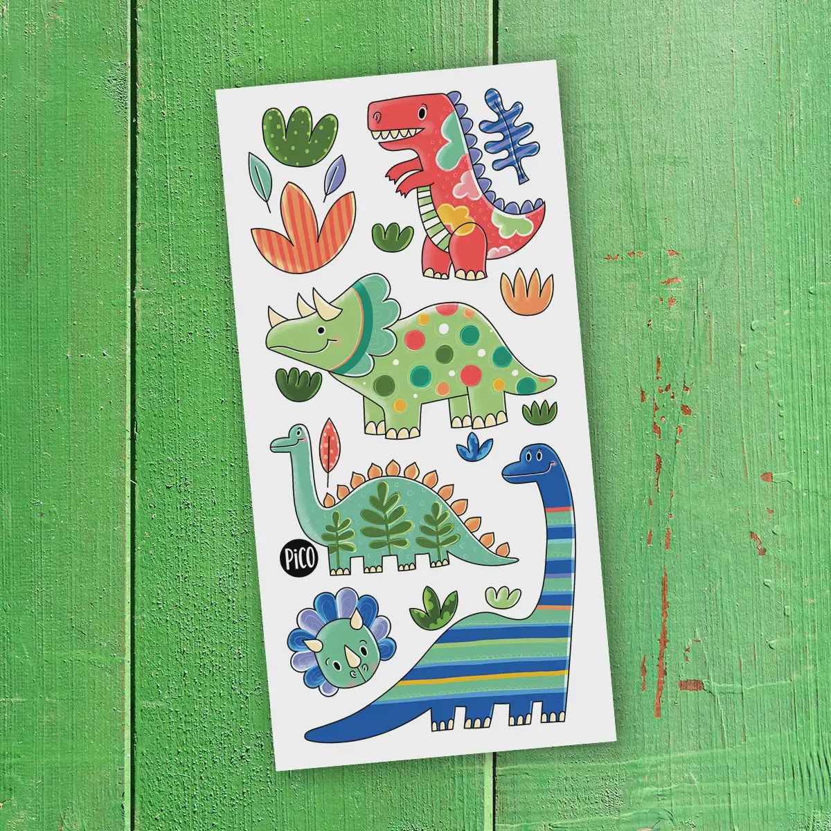 Tatouage Temporaire - Les Dinos colorés