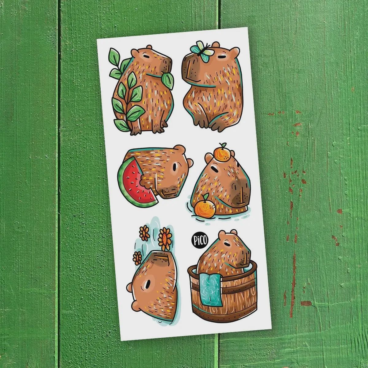 Tatouage Temporaire - Les paisibles Capybaras