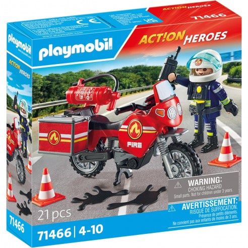71466 / Pompier et moto