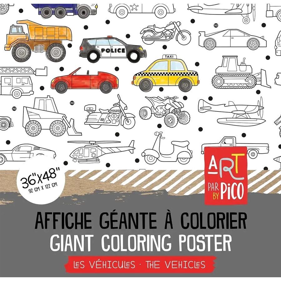Coloriage Géant - Les véhicules / Vehicules