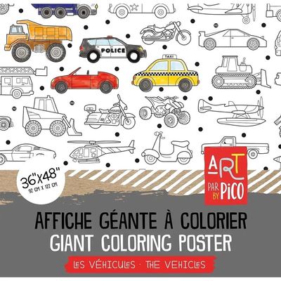Coloriage Géant - Les véhicules / Vehicules