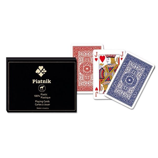 Cartes, jeux double / 100% plastique - format bridge