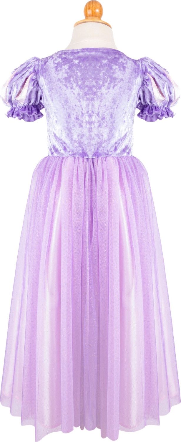 Robe de princesse en velour mauve Raiponce (3-4)