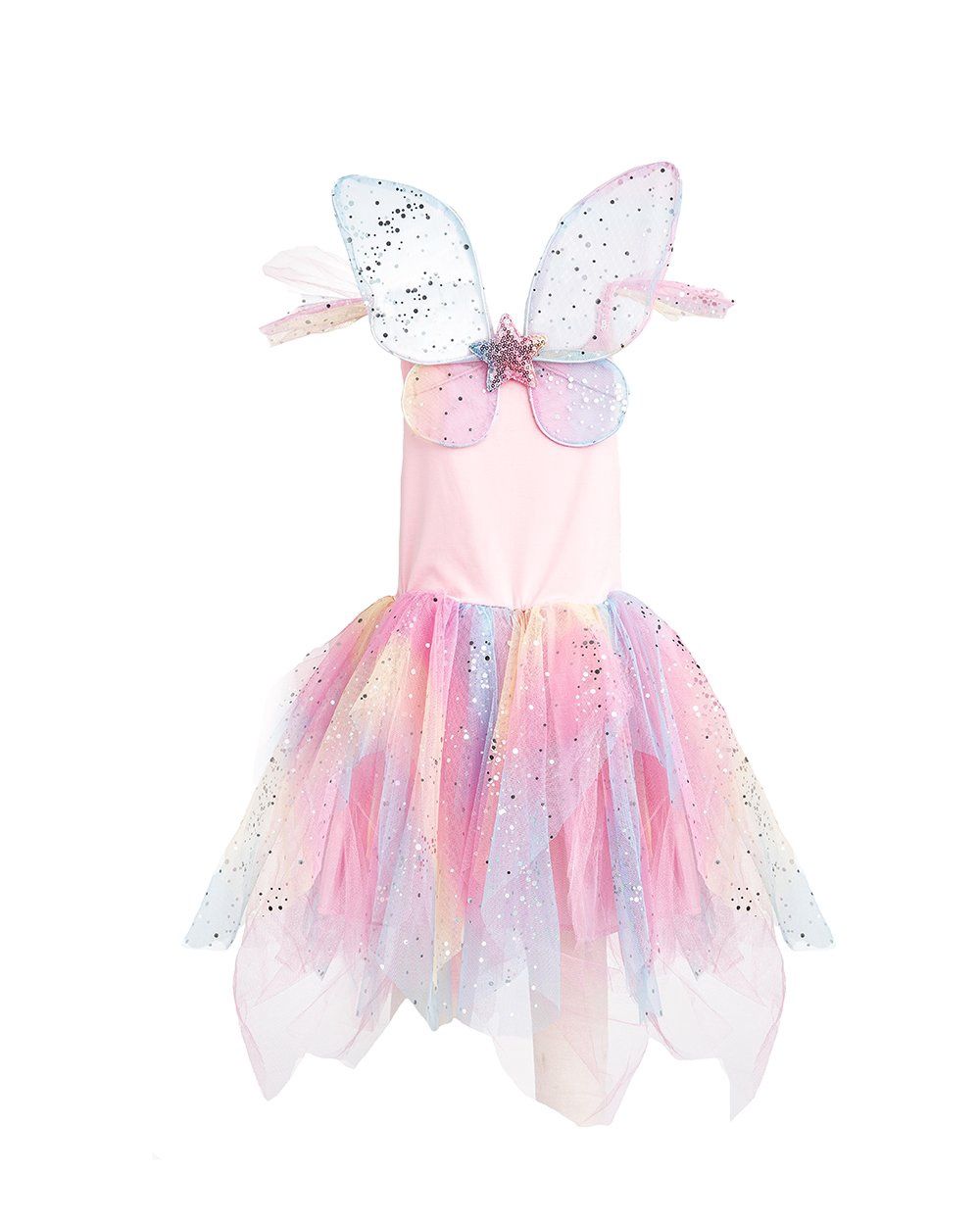 Robe de fée arc-en-ciel avec ailes (5-6)