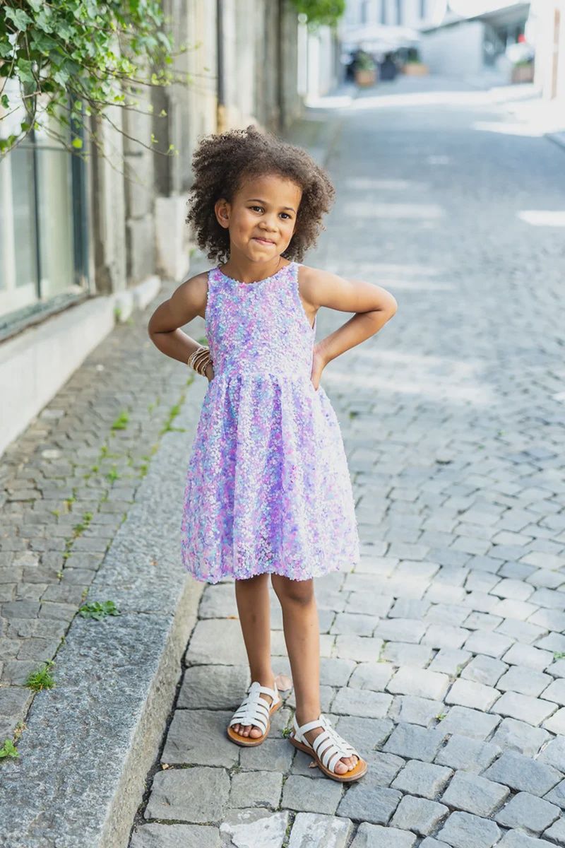 Robe party en sequin lila (3-4)