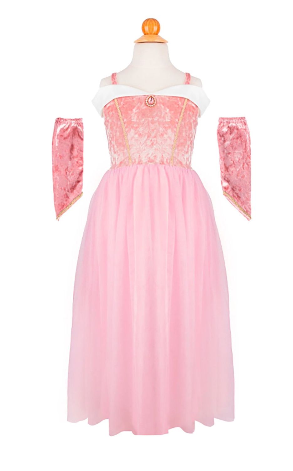 Robe de princesse endormie en velours avec manchettes (3-4)