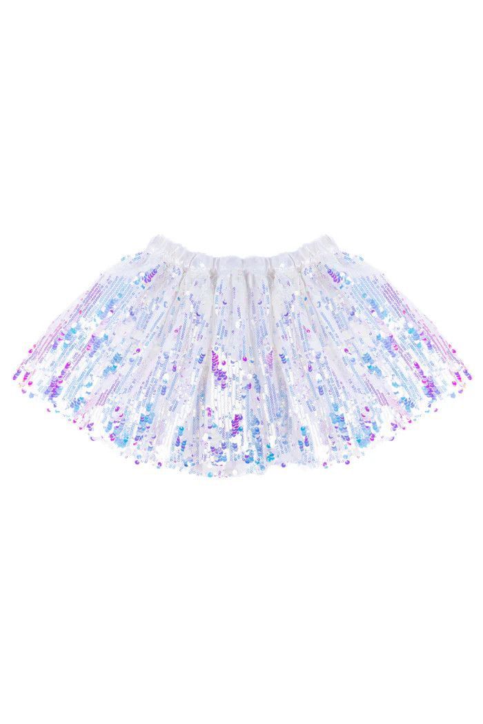 Jupe à paillettes blanche (4-6)