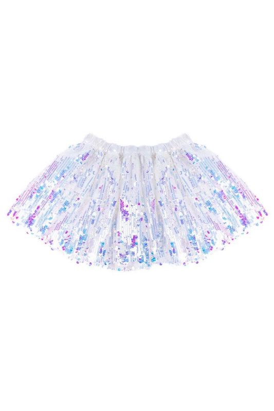 Jupe à paillettes blanche (4-6)
