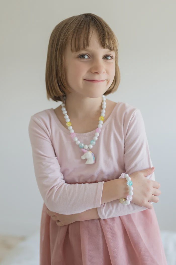 Collier Licorne 3D et bracelet