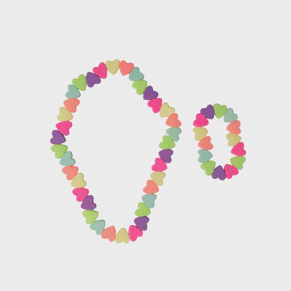 Ensemble Collier Bracelet Forme de Coeurs