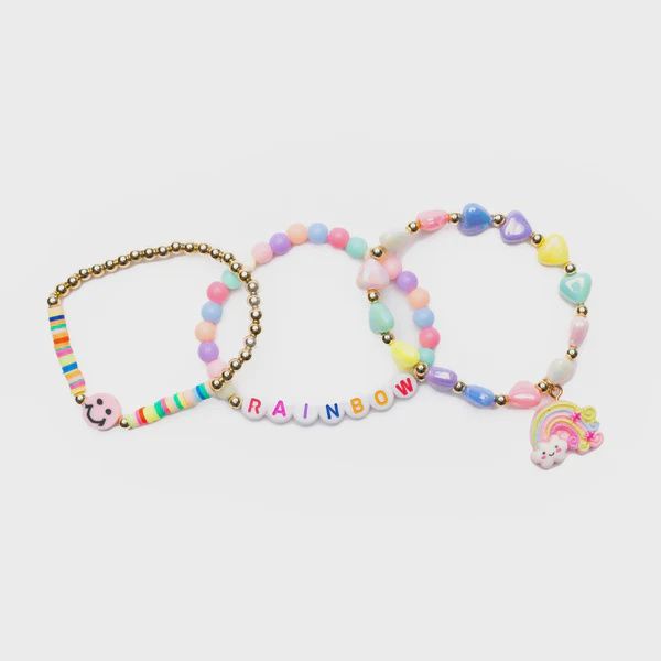 Ensemble 3 Bracelets Sourire Arc-En-Ciel