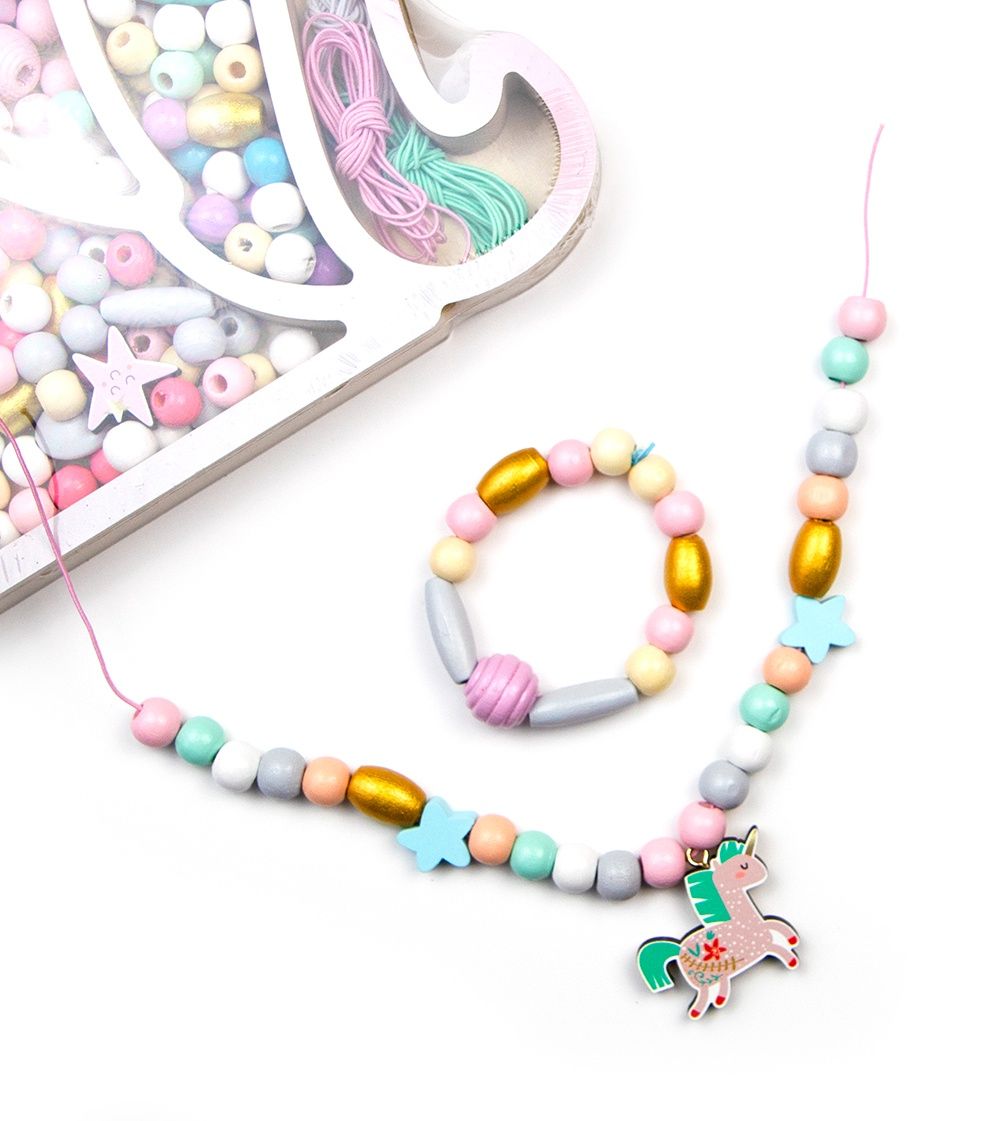 Coffret Perles Bois / Tête de licorne