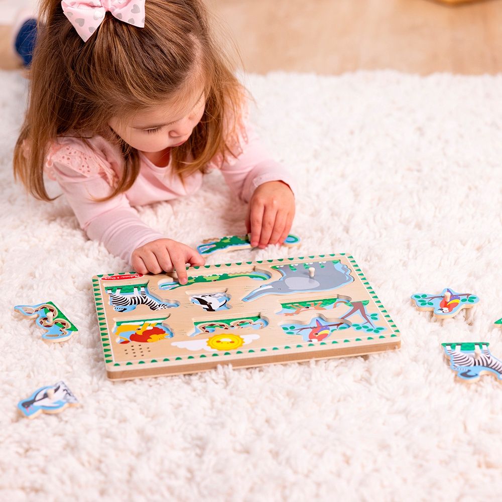 Puzzle sonore 8 pièces - Animaux du zoo