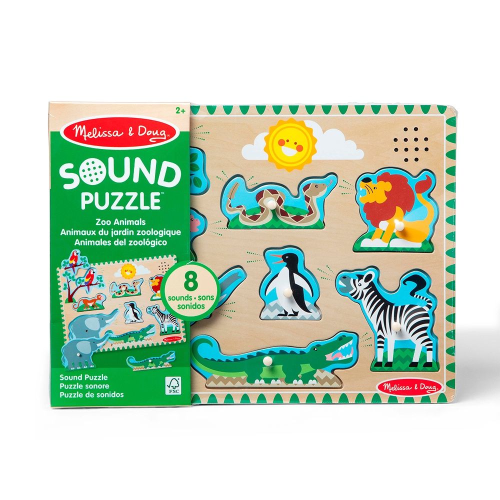 Puzzle sonore 8 pièces - Animaux du zoo