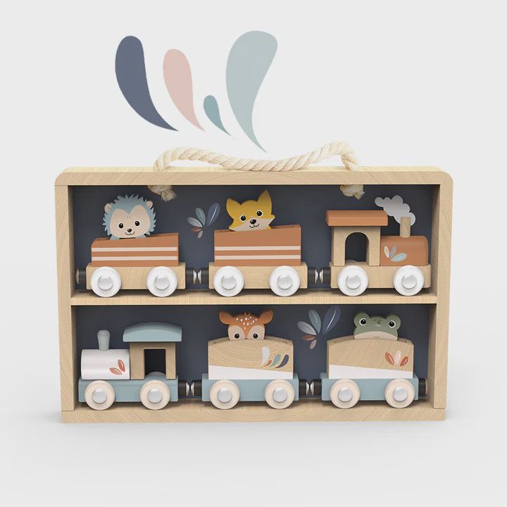 Coffret train en bois