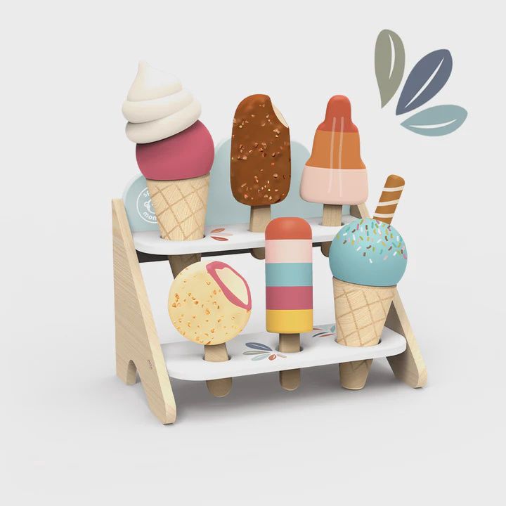 Comptoir crème glacée en bois