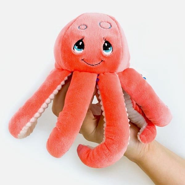 Mini peluche sensorielle / Pieuvre Rose
