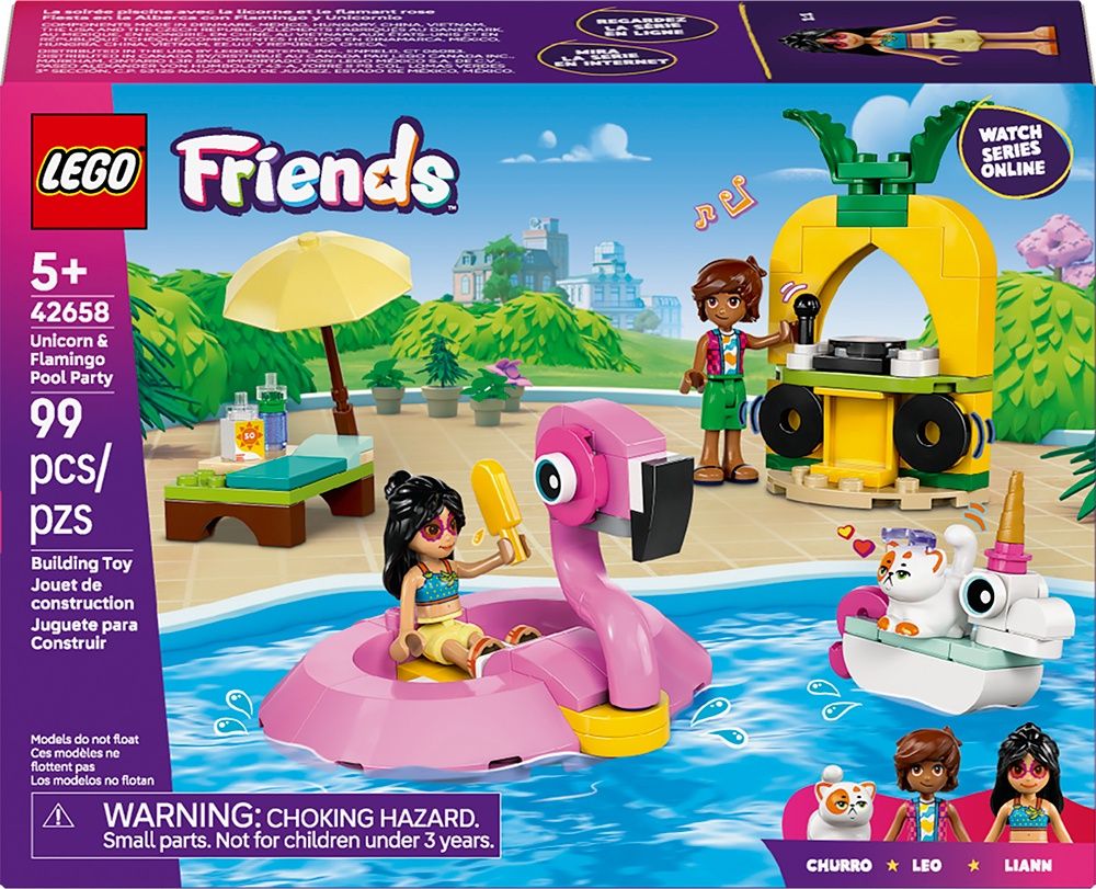 42658 / Friends - Fête dans la piscine avec les bouées licorne et flamant rose