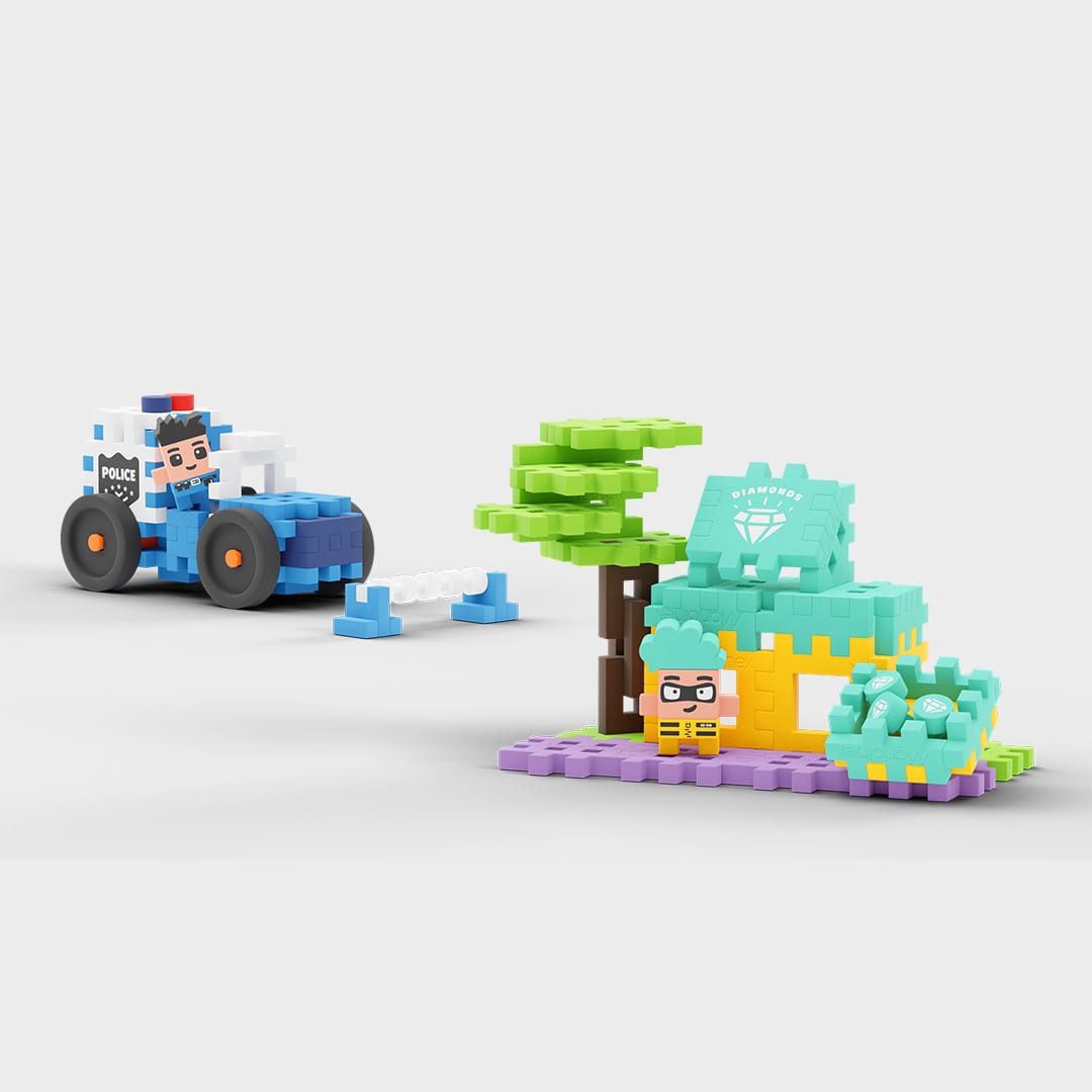 Mini Waffle City -  Voiture de police et bijouterie 80 mcx