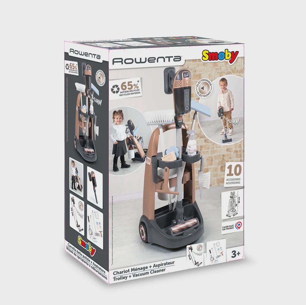 Rowenta Chariot Ménage + Aspirateur (Noir/Brun)