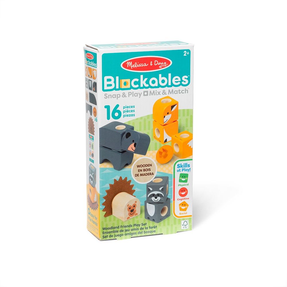 Blockables - Ensemble de jeu amis de la forêt (16 pcs)