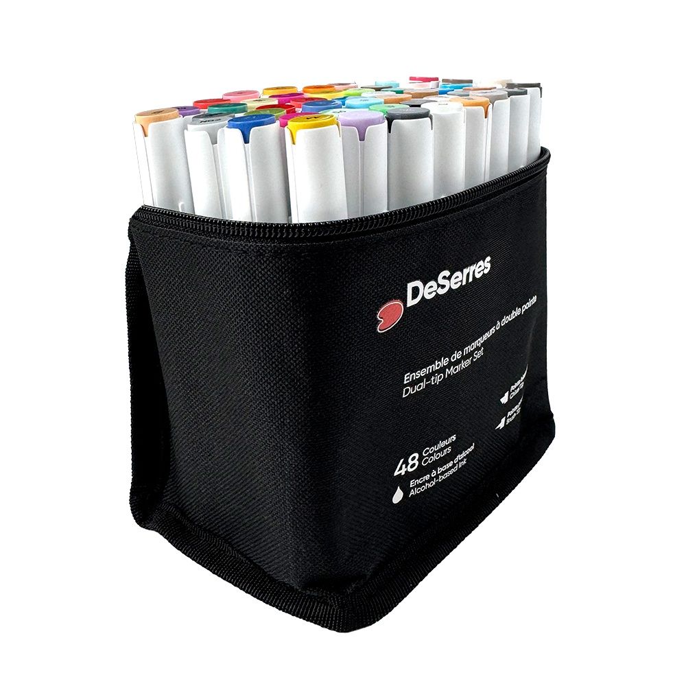 Ensemble de marqueurs alcool double pointes (48 couleurs)