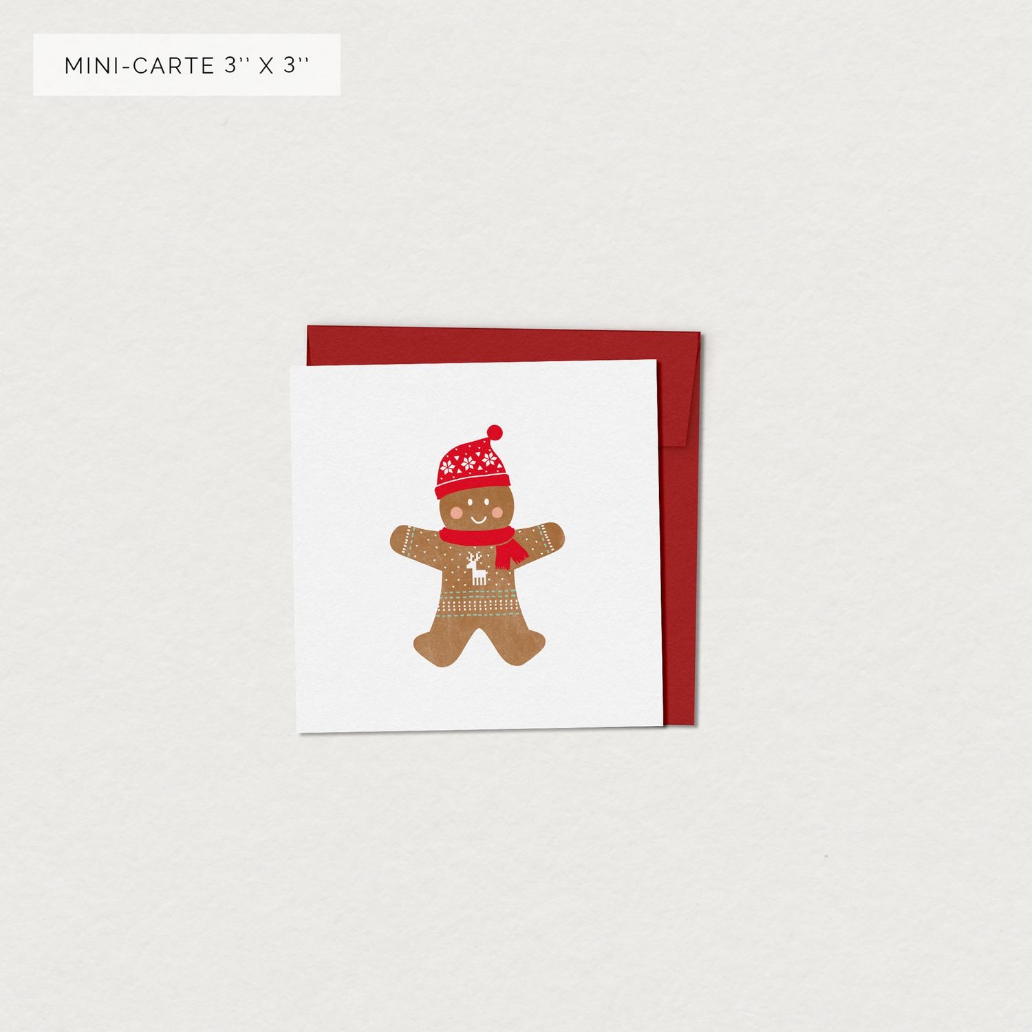 Carte de Noel - Bonhomme pain d&#39;épices