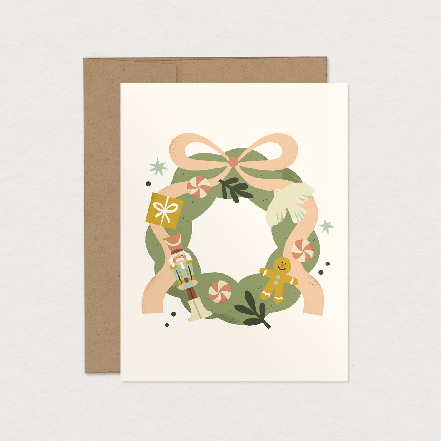 Carte de noel - Couronne Festive