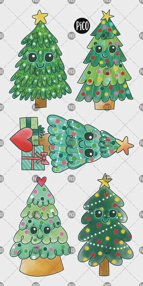 Tatouages Temporaires - Les sapins de Noël